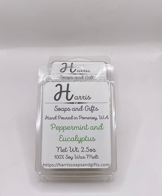 Peppermint and Eucalyptus 2.25oz 100% Soy Wax Melt