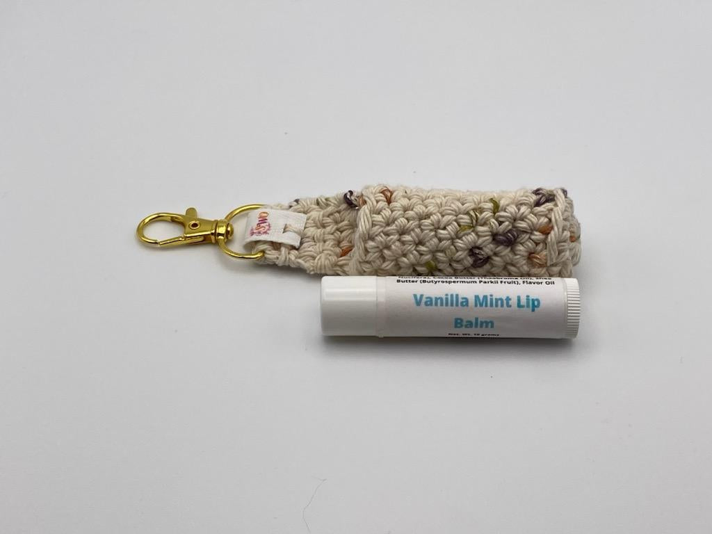 100% Cotton, Crocheted Lip Balm Holder