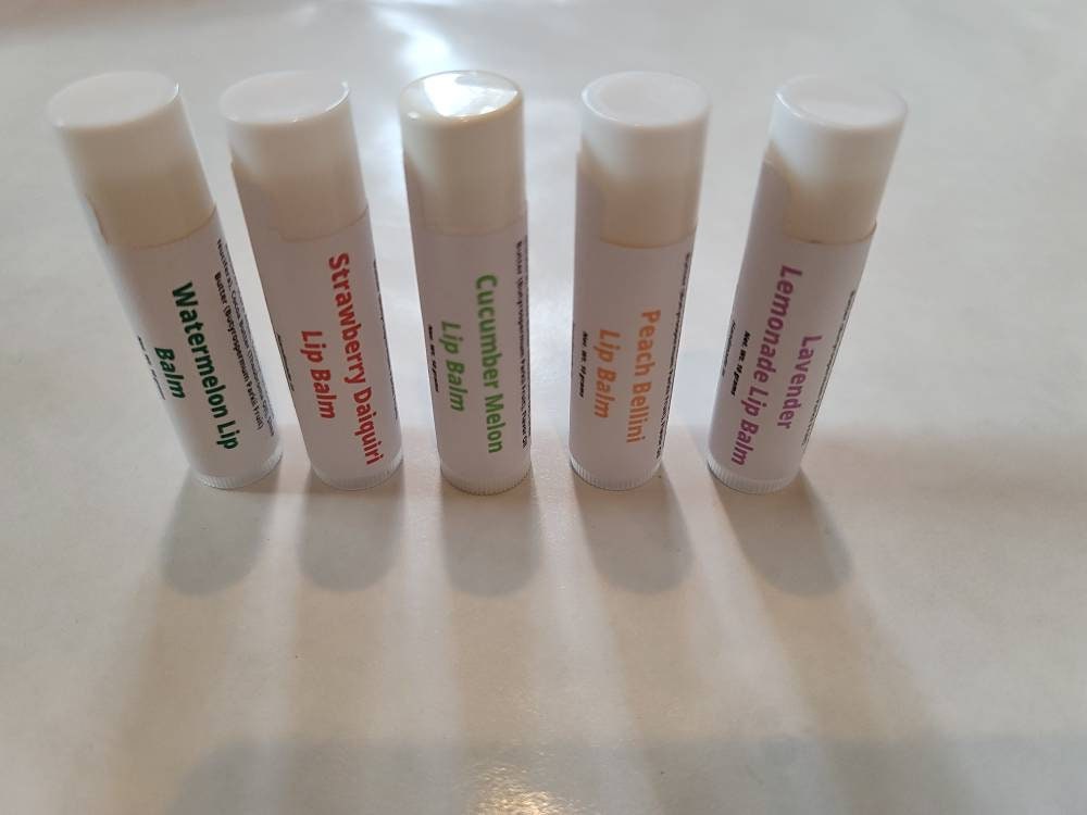 Lip balm, Lavender, Strawberry, Cucumber melon, Peach, Watermelon, Gift, Lavender lemonade, all natural, handmade, Peach Bellini